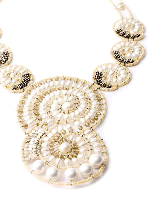 This Ziio necklace is a statement necklace and a handmade artisan necklace featuring white pearls and sterling silver. We specialize in Ziio jewelry from Italy.