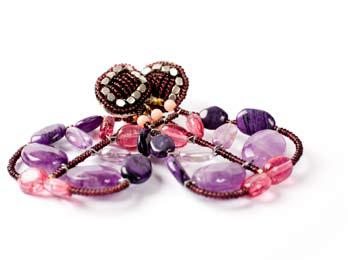 Pink and purple Ziio earrings made with amethysts