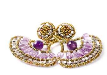 Ziio earrings made with amethysts