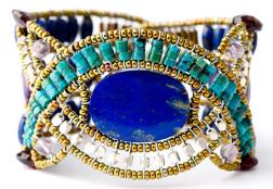 Ziio bracelet handmade with turquoise and lapis lazuli
