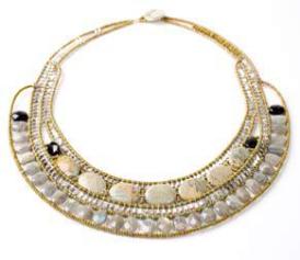 Ziio necklace is handmade with agate, black tourmaline and sterling silver.